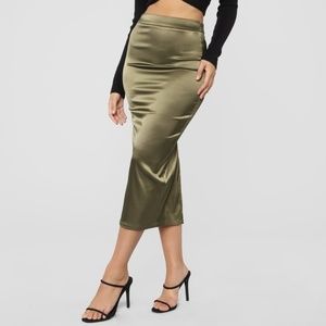 Olive Pencil Skirt